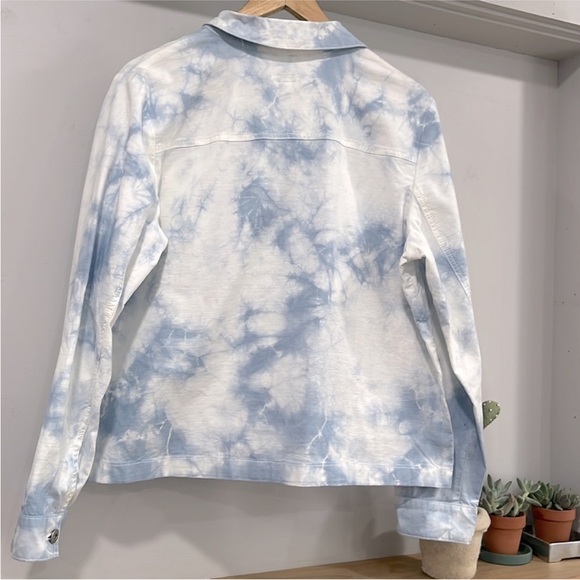 J. Jill Tie- Dyed Blue White Jacket, Size M, NWT - Picture 3 of 12